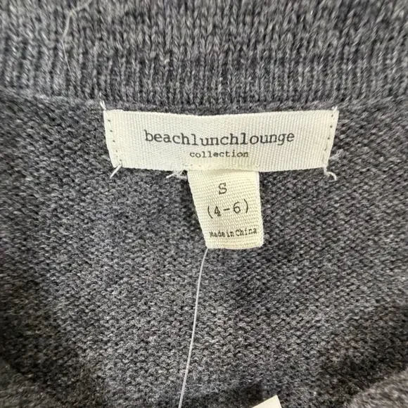 Beach Lunch Lounge Gray Collared V-neck Sweater Dress Size S 4-6 NWT BLL - Picture 4 of 12